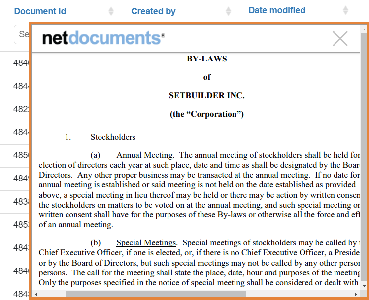 netDocShare enables Live-Preview of any NetDocuments content in SharePoint