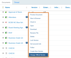 netDocShare enables to Change Official Version of a Document in NetDocuments by netDocShare