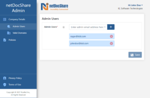 Admin app - Admin Users page