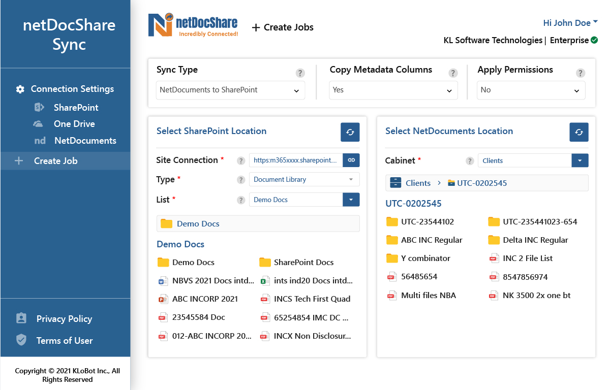 netDocShare-sync-schedule-page