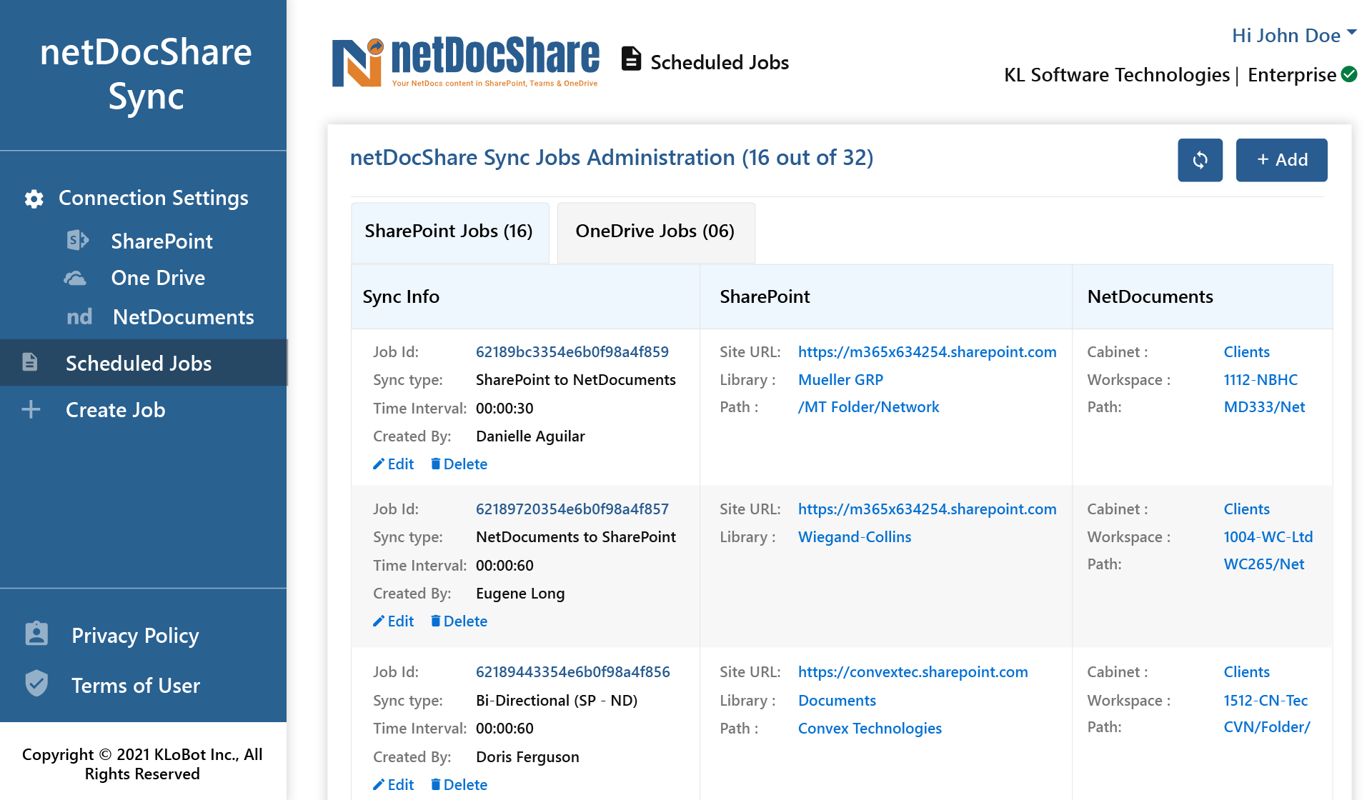 netDocShare Admin Sync